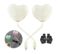 BOWTONG Motorcycle Mirrors For M8 Threaded or Handlebar Mount,Heart Shaped Motorcycle View Sco Rear Mirrors E-Bikes,