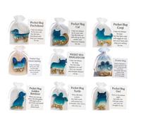 BOWTONG Pocket Hug Dachshund, Dachshund Pocket Hug Token with Cards, Keepsake Warm Dach-shund Gifts, Inspirational Long Distance Keepsake, Mini Resin Animal Hug Token