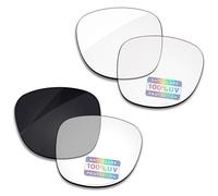 Bowyer 2 Pairs HIGH DEFINITION Replacement Lenses Compatible with Ray-Ban Meta Wayfarer RW4008 53mm Smart Glasses, Hd Clear + Eclipse Grey Photochromic Lasered, RW4008 53mm