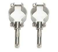 BowyTrading 2Pcs Clamp On Oarlock, Boat Oarlock Socket, 304 Stainless Steel Polished Finish with Adjustable Bolt for Marine Boats Kayaks Water Rafts, Heavy Duty Rowlock for Smooth Rowing in Sa