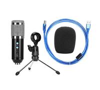 BowyTrading Condenser Microphone with USB Desktop Tripod, High Sensitivity Supercardioid Mic for PC, Adjustable Angle Aluminum Alloy Stand for Gaming Podcasting Recording (Silver)