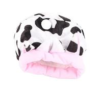 BowyTrading Hamster House Winter Warm Small Pet Sleeping Bed, Removable Pet Playing Cave, Soft Plush Cotton Cow Design with Washable Pad, Cozy Shelter for Hamsters and Other Tiny Pets