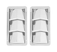 BowyTrading Pair Marine Air Vent Cover 3 Slots, Boat Louver Vent Grille, 304 less Steel fots, 210x110mm Rec Louver with Polished h, proof for
