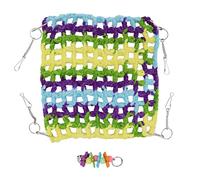 BowyTrading Pet Weave Hammock Woolen Thread Hanging Bed, Small Pet Cage Bed, Warm Breathable Pet Hammock Swing with Quick Link Attachment, for Flying Squirrel Chipmunk Parrot Hamster (25 * 25CM)