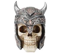 BowyTrading Resin Skull Money Box, Unique Handmade Saving Pot, Gothic Style Home Decor with Retro Abstract Art Design, Durable Resin Craftwork for Halloween Decoration or Table Display