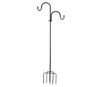 BowyTrading Shepherd's Hook Detachable Bird Feeder Hanger Iron 2 Hooks 5 Prong Bases Courtyard Accessories