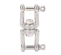 BowyTrading Stainless Steel Double Ended Swivel Shackle, Boat Swivel Double Shackle, 8 Shaped Ring Connector with Polished Finish for Marine Use on Ships Boats Yachts (8mm)