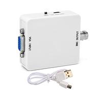 BowyTrading VGA to BNC Converter, HD Video Adapter for Video Conferencing Home Theater TV Computer, Supports 1920x1080 SXGA NTSC PAL Output with Audio and Video Input