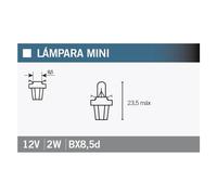 Osram Bulb 12V2W B8.5D Base Yellow Green (Pack of 10)