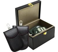 Box & 2 Pack Faraday Pouch for Car Keys,Small Faraday Bag for Key Fob Protector,Anti-theft Car Key Signal Blocker Box for Keyless Entry