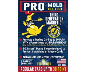 Box 25) 3rd Gen Pro-Mold 30/35 Point Magnetic ONE-Touch Card Holder with Included Penny Sleeve MH30SAB