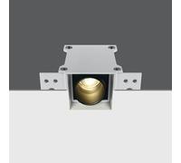 Box 3W Warm White LED Square Trimless Fixed Downlight - White with Black Reflector