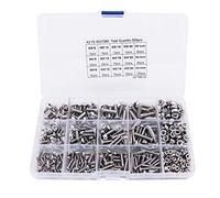 Box 500Pcs NUZAMAS M3 M4 M5 304 Stainless Steel Machine Screws and Nuts Kit, Button Head, Hex Socket Bolts Fasteners Assortment Set, Keys
