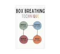 Box Breathing Technique, Calm Corner, Mindful Breathing Technique, Therapy Office, Mental Health Canvas Poster Wall Art Decor Print Picture Paintings for Living Room Bedroom Decoration 12x18inch(30x45