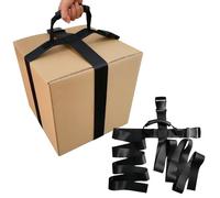 Box Carrying Strap with Handle,Adjustable Belt, Cross Style Carry Straps, Lift, Carry, and Secure Boxes, Luggage, Groceries, and Heavy Objects Safely and Efficiently, Black