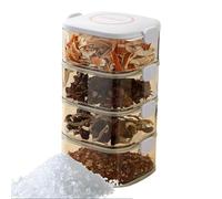 Box - Clear Stackable Storage Organizer, Sealed Kitchen Containers | Multi-Layer Jar for Cardamom, Cinnamon, Clove, Nutmeg, Sugar, Desi