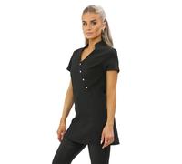 BOX CODE Spa Salon Tunic Hair Salon Beauty Therapist Uniform Workwear V4B (Black, 10)