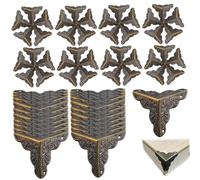 Box Corner Protector,Stair Dust Corners,100Pcs Antique Brass Triangle Rattan Carved Wood Case Edge Guard for Stairs/Bronze
