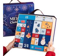Box Countdown Calendar - 24 Days Christmas Countdown Calendar Box | Numbered Container Paper Decor for Winter Dining Room Living Room Classrooms