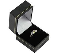 Box Displays 1 x Stunning Black Leatherette Ring Box with Velvet Insert & Gold Trim