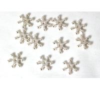 Box Displays 50 x Large Silver Colour Snowflake 12mm Flower Spacer Beads (37787-205) Jewellery Making Craft Beading Fashion DIY Handmade Spacer Costume Desgin Findings Beads
