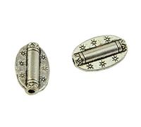 Box Displays Pack of 10 Metal Flat Oval Silver Colour Star Printed Spacer Beads (59004-210) Jewellery Making Fashion Design DIY Handmade Craft Spacer Jewelry Making Beads