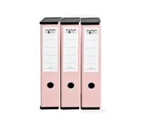 Box File Laminated Foolscap, Lockspring, Ring Pull & Catch, 75mm Spine, Assorted Box of 3, Pastel Pink