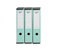 Box File Laminated Foolscap, Pastel Green, 75mm Spine | Lockspring, Ring Pull & Catch, Assorted Box of 3