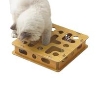 Box for Filing Cat Nails - Wooden Cute Toy with Two Bells - Interactive Cats Crab Puzzle Enrichment Box And Nail File,Indoor Toys For Claw Wonder Keeping