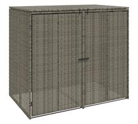 Outdoor Rattan Garbage Bin Box Grey 130x80x115cm Polyethylene UV-Resistant Steel