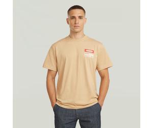 Box Globe Graphic T-Shirt - Beige - Men L