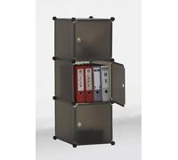 BOX III Interlocking Multipurpose Office Storage / Shoe Rack / Home Storage Shelf Unit in Anthracite Grey