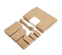 Box.it.pack.it Kraft Paper Gift Tags, Brown, Mixed Shape, 200 Pack with String,9x5cm, 5x3cm, 4x2cm,8x4cm, 5x3cm, 4x2cm