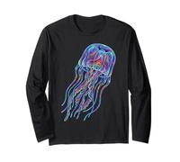 Box Jellyfish Psychedelic Ocean Art Marine Life Colorful Long Sleeve T-Shirt