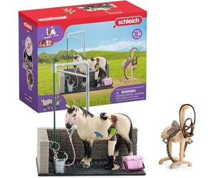 Box Lavage Chevaux avec Figurine Cheval et Cavalier - Coffret de Lavage de Chevaux de 11 Pieces avec Cheval, Cavalier et