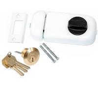 Box Lock Door Additional Lock Fana 60 + Outer Cylinder Rotary Knob White