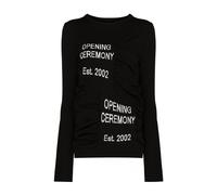 Box Logo Wrinkles Tech Top - female - Opening Ceremony - Long Sleeve T-Shirts - Black - L - Tops L
