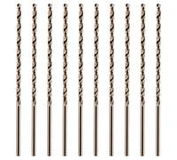 Box Of 10-3mm x 100mm Flute x 150mm Extra Long Series HSS Cobalt Jobber Drill Bits For Stainless Steel, Hard Metals, Aluminium, Cast Iron, Copper. DIN1869 Twist Drill Bit