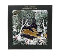 Box of 10 Christmas CHRISTMAS HARE Cards ONE Design LING Xmas Card Boxes X15164H