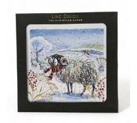 Box of 10 Christmas CHRISTMAS SHEEP IN SCARVES Cards ONE Design LING Xmas Card Boxes X15165H