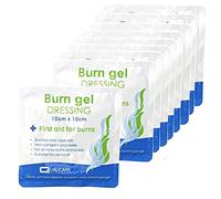 (BOX OF 10) First Aid Burn Gel Dressing 10cm x 10cm Medium Size - Emergency Burncare for Scolds & Burns