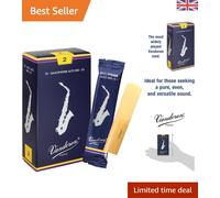 Box of 10 Polished Alto Saxophone Reeds - Strength 2 for a Rich Sound