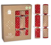 (Box of 10) Traditional 11" Eco Friendly Plastic Free Christmas Crackers (Kraft)