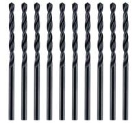 Box Of 10 x 2.4mm HSS Jobber Drill Bits - Black Roll Forged HSS-R for Carbon + Alloy Steel, Plastics & Wood. DIN338 (2.4mm x 57mm (3/32"))