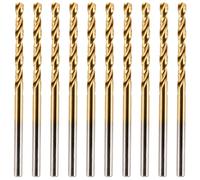 Box of 10 x 2.4mm HSS M2 Fully Ground Jobber Drill Bit Tin Titanium Nitride Coated DIN338 Standard (2.4mm x 57mm (3/32"))
