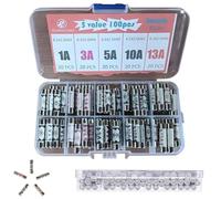 Box of 100 Assorted Plug Fuses (1A-13A) (20 Each) - Mixed Domestic Fuses for UK Appliances | 1A 3A 5A 10A 13A - BS1362 Safety Certified