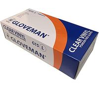 Box of 100 Gloveman Clear Powder Free Vinyl Gloves - Large
