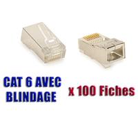 Box Of 100 RJ45 8P8C Connectors - Crimping - BLINDED - CAT6 CAT5