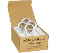 Box of 100 x15g Tissue Pleated Soap | Mini soaps for Hotels, Holiday lets | Hotel toiletries miniatures bulk | Travel soap, Travel Essentials, Hotel toiletries, Bulk hotel supplies