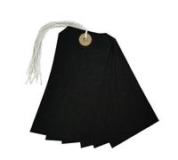 Box Of 1000 Black Strung Tags 120mm X 60mm